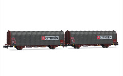 Arnold HN6712 - N - 2-tlg. Set Schiebeplanenwagen Citroën, SNCF, Ep. IV-V